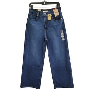 Levi's High-Rise Wide Leg Jeans Women's Size 29 x 27 Blue‎ Denim Cropped